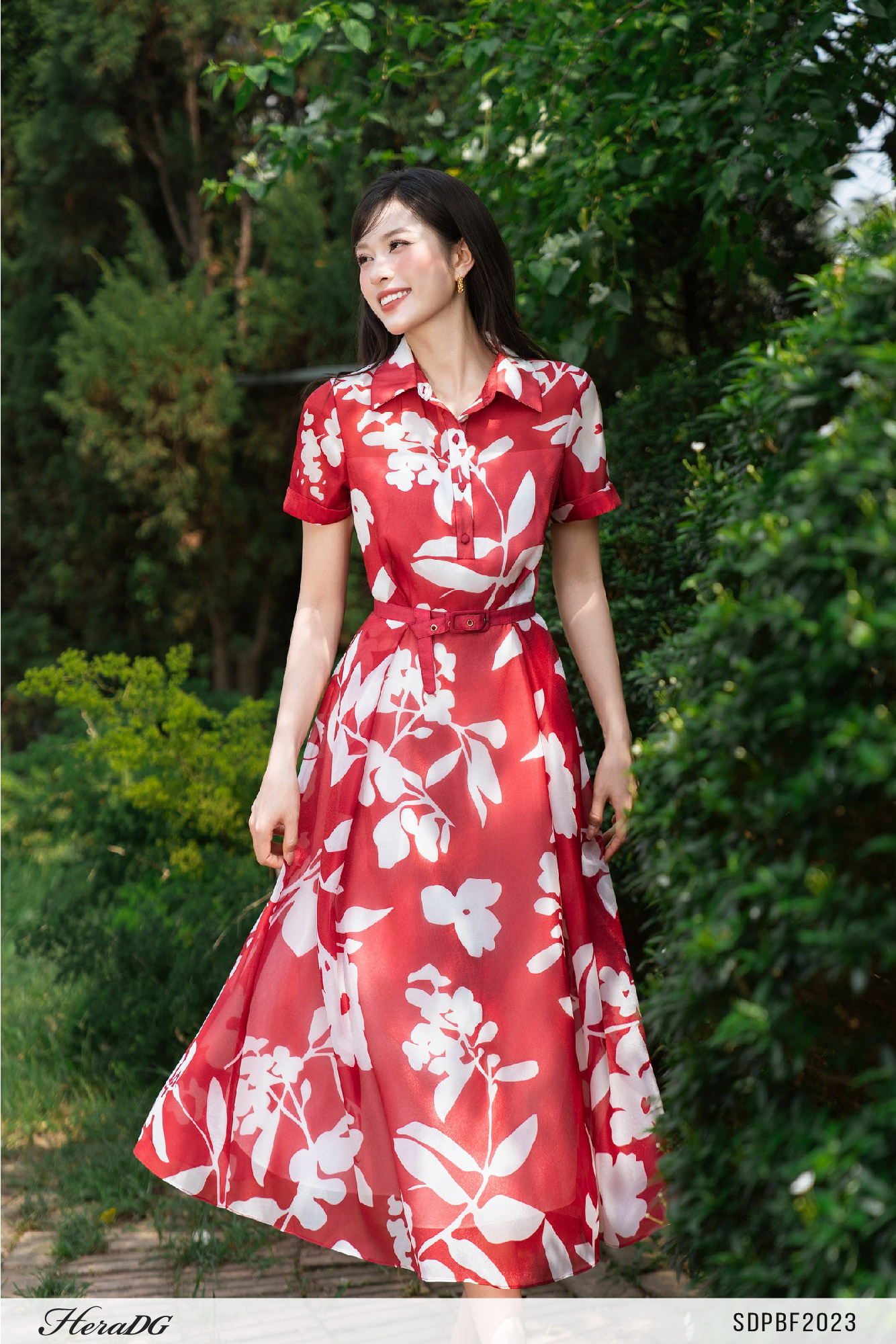 Ảnh của Đầm xòe họa tiết tay lơ vê